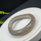 Gray Agate Bangle 56MM High Icy Transparent Scenery Cornucopia Snowflake Twisted Style