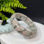 Feldspar Bangle 62+MM Porcelain Luster Crystallization Flesh Pink Green