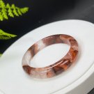 Ox Blood Red Phantom Quartz Bangle 52MM Icy Transparent Rainbow Multi-inclusions