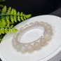 Rare Sunstone Moonstone Intergrowth Beaded Bracelet 12mm Icy Blue Light