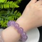 Amethyst Beaded Bracelet 16.5mm Flake Ice Rainbow Translucent Lavender Purple