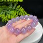 Amethyst Beaded Bracelet 16.5mm Flake Ice Rainbow Translucent Lavender Purple