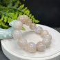 Rare Sunstone Moonstone Intergrowth Beaded Bracelet 18mm Icy Blue Light Large Beads