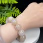 Rare Sunstone Moonstone Intergrowth Beaded Bracelet 18mm Icy Blue Light Large Beads