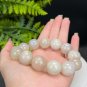 Rare Sunstone Moonstone Intergrowth Beaded Bracelet 18mm Icy Blue Light Large Beads