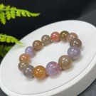 Fossilized Coral Beaded Bracelet 14.5mm Icy Translucent Jadeification Multicolored