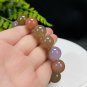 Fossilized Coral Beaded Bracelet 14.5mm Icy Translucent Jadeification Multicolored