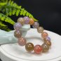 Fossilized Coral Beaded Bracelet 14.5mm Icy Translucent Jadeification Multicolored