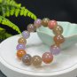 Fossilized Coral Beaded Bracelet 14.5mm Icy Translucent Jadeification Multicolored