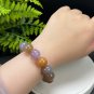 Fossilized Coral Beaded Bracelet 14.5mm Icy Translucent Jadeification Multicolored