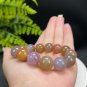 Fossilized Coral Beaded Bracelet 14.5mm Icy Translucent Jadeification Multicolored