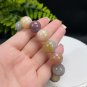 Fossilized Coral Beaded Bracelet 15.5mm Jadeification Multicolored Lemon Blossom Phoenix Tail