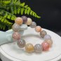 Fossilized Coral Beaded Bracelet 15.5mm Jadeification Multicolored Lemon Blossom Phoenix Tail
