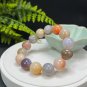 Fossilized Coral Beaded Bracelet 15.5mm Jadeification Multicolored Lemon Blossom Phoenix Tail