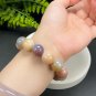 Fossilized Coral Beaded Bracelet 15.5mm Jadeification Multicolored Lemon Blossom Phoenix Tail