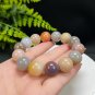 Fossilized Coral Beaded Bracelet 15.5mm Jadeification Multicolored Lemon Blossom Phoenix Tail
