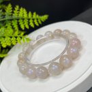Rare Sunstone Moonstone Intergrowth Beaded Bracelet 13.5mm Icy Blue Light
