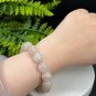 Rare Sunstone Moonstone Intergrowth Beaded Bracelet 13.5mm Icy Blue Light