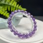 Brazilian Amethyst Beaded Bracelet 8.5mm Flake Ice Transparent Purple Crystal