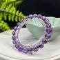 Brazilian Amethyst Beaded Bracelet 8.5mm Flake Ice Transparent Purple Crystal