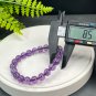 Brazilian Amethyst Beaded Bracelet 8.5mm Flake Ice Transparent Purple Crystal