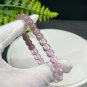 Gradient Rose Quartz Bracelet Icy Translucent Straight Cut Barrel Beads Madagascar & Mozambique
