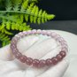 Gradient Rose Quartz Bracelet Icy Translucent Straight Cut Barrel Beads Madagascar & Mozambique