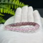 Gradient Rose Quartz Bracelet Icy Translucent Straight Cut Barrel Beads Madagascar & Mozambique