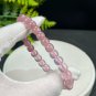 Gradient Rose Quartz Bracelet Icy Translucent Straight Cut Barrel Beads Madagascar & Mozambique