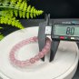 Gradient Rose Quartz Bracelet Icy Translucent Straight Cut Barrel Beads Madagascar & Mozambique