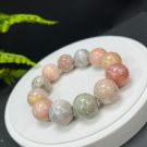 Fossilized Coral Beaded Bracelet 18mm Large Beads Multicolored Lemon Blossom Phoenix Tail