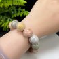 Fossilized Coral Beaded Bracelet 18mm Large Beads Multicolored Lemon Blossom Phoenix Tail