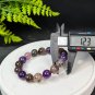 Auralite 23 Crystal Beaded Bracelet 12mm Icy Translucent Round Beads Handmade