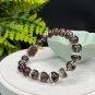 Brazilian Red Phantom Quartz Beaded Bracelet 10.5mm Icy Transparent Cornucopia Ghost Crystal
