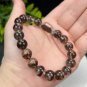 Brazilian Red Phantom Quartz Beaded Bracelet 10.5mm Icy Transparent Cornucopia Ghost Crystal