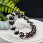 Brazilian Red Phantom Quartz Beaded Bracelet 12mm Icy Transparent Cornucopia Ghost Crystal
