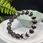 Brazilian Red Phantom Quartz Beaded Bracelet 12mm Icy Transparent Cornucopia Ghost Crystal