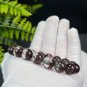 Brazilian Red Phantom Quartz Beaded Bracelet 12mm Icy Transparent Cornucopia Ghost Crystal