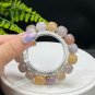 Fossilized Coral Barrel Bead Bracelet Icy Translucent Jadeification Multicolored