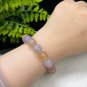 Fossilized Coral Barrel Bead Bracelet Icy Translucent Jadeification Multicolored