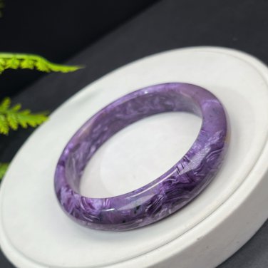 Purple Charoite Bangle 64MM Sparkling Porcelain Luster Crystallization