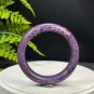 Purple Charoite Bangle 56MM Sparkling Porcelain Luster Crystallization Geode