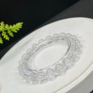 Blue Moonstone Beaded Bracelet 9.5mm Icy Transparent Blue Light Blue Moonstone Beaded Bracelet 9.5mm Icy Transparent Blue Light