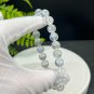 Blue Moonstone Beaded Bracelet 9.5mm Icy Transparent Blue Light