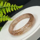 Black Gold Super Seven Quartz Bangle 57MM Flake Ice Sparkling Translucent Hair Crystal