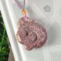 Fossilized Coral Pendant Porcelain Luster Jadeification Lemon Blossom Hand Carved Zodiac Snake