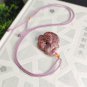 Fossilized Coral Pendant Porcelain Luster Jadeification Lemon Blossom Hand Carved Zodiac Snake