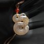 Orange Gray Fossilized Coral Pendant High Icy Translucent Lemon Blossom Hand Carved Zodiac Snake