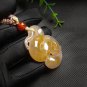 Orange Gray Fossilized Coral Pendant High Icy Translucent Lemon Blossom Hand Carved Zodiac Snake