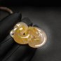 Orange Gray Fossilized Coral Pendant High Icy Translucent Lemon Blossom Hand Carved Zodiac Snake